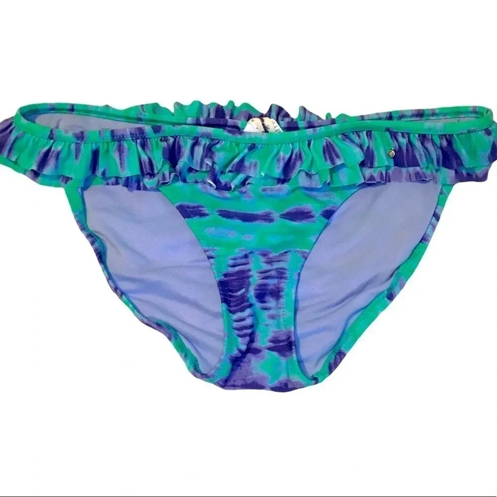 American Eagle Outfitters Tie Dye Ruffle Bikini Bottoms Women’s Size Large